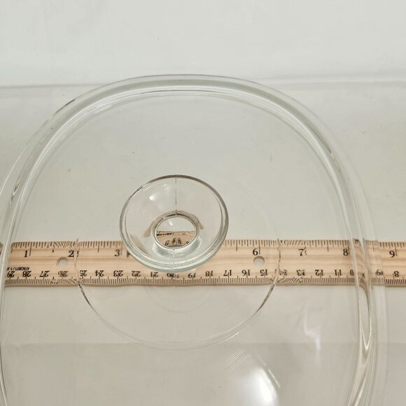 Pyrex Oblong Lid clear glass DC 1-1/2C Replacement 11 x8.5"W fits french white - Picture 5 of 5